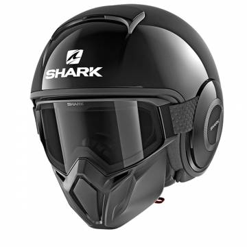 Cască Moto Open Face SHARK STREET DRAK BLANK · Negru Lucios