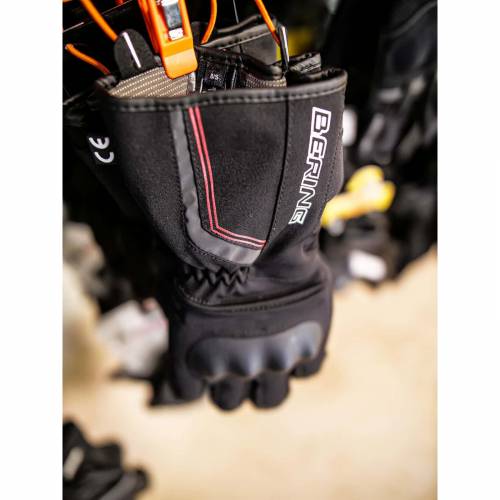 Mănuși Moto de Iarnă din Piele & Textil BERING KAYAK · Negru 