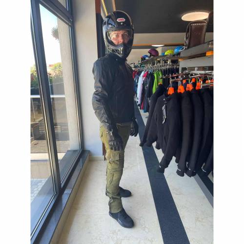 Geacă Moto de Vară din Piele Naturală Perforată SIXGEAR ORLANDO AIR · Negru 