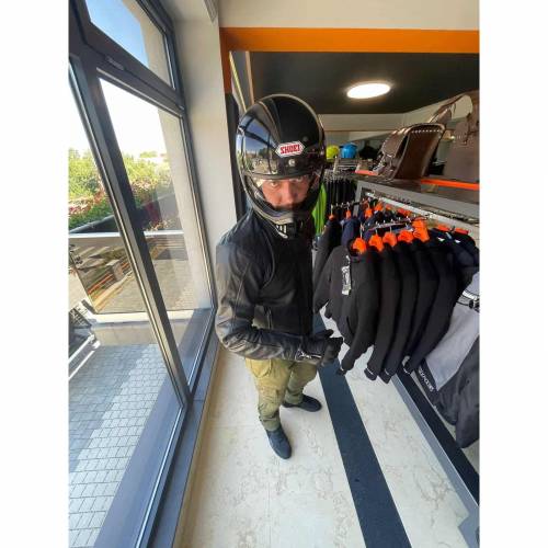 Geacă Moto de Vară din Piele Naturală Perforată SIXGEAR ORLANDO AIR · Negru 