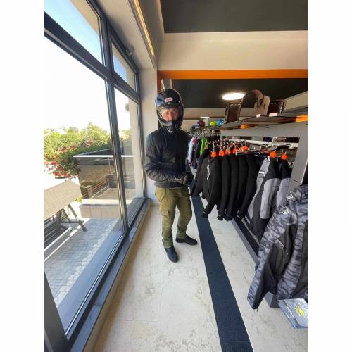Geacă Moto de Vară din Piele Naturală Perforată SIXGEAR ORLANDO AIR · Negru 