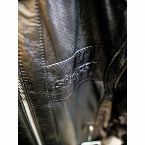 Geacă Moto de Vară din Piele Naturală Perforată SIXGEAR ORLANDO AIR · Negru 