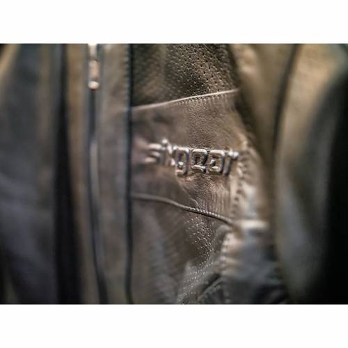 Geacă Moto Damă din Piele Naturală Perforată SIXGEAR MILA AIR · Negru 