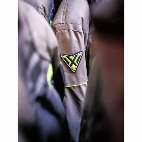 Geacă Moto din Textil SIXGEAR CLASH · Gri / Verde Fluo 