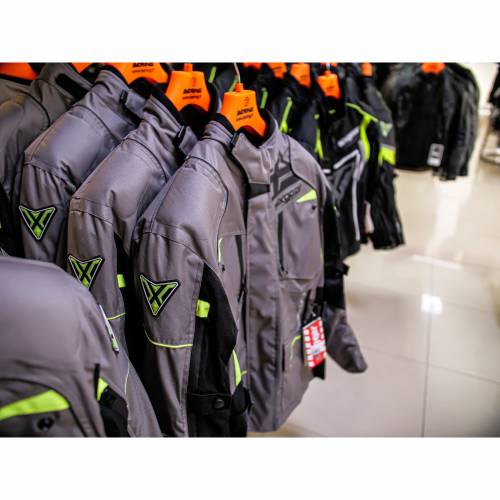 Geacă Moto din Textil SIXGEAR CLASH · Gri / Verde Fluo 