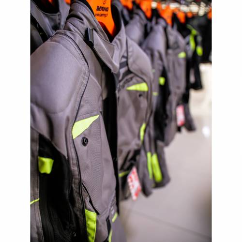 Geacă Moto din Textil SIXGEAR CLASH · Gri / Verde Fluo 