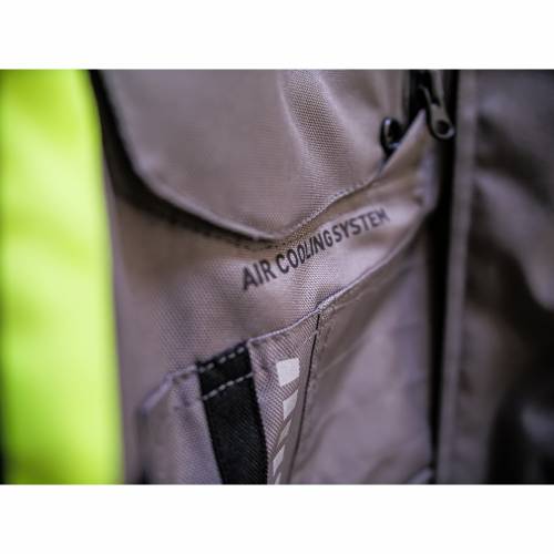 Geacă Moto din Textil SIXGEAR CLASH · Gri / Verde Fluo 