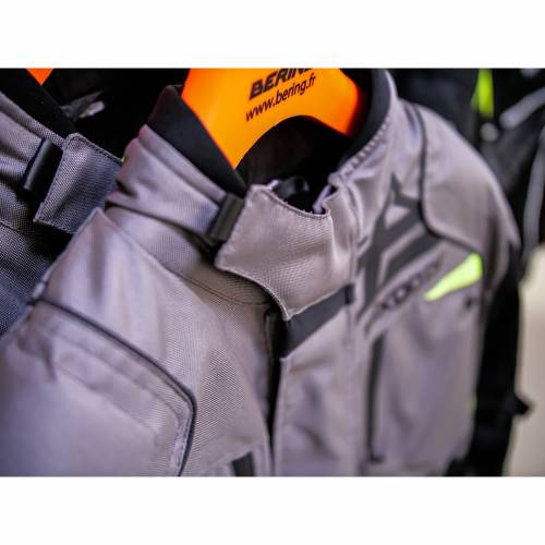 Geacă Moto din Textil SIXGEAR CLASH · Gri / Verde Fluo 