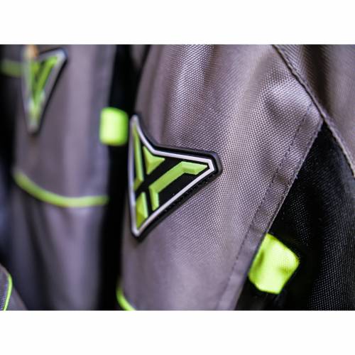 Geacă Moto din Textil SIXGEAR CLASH · Gri / Verde Fluo 
