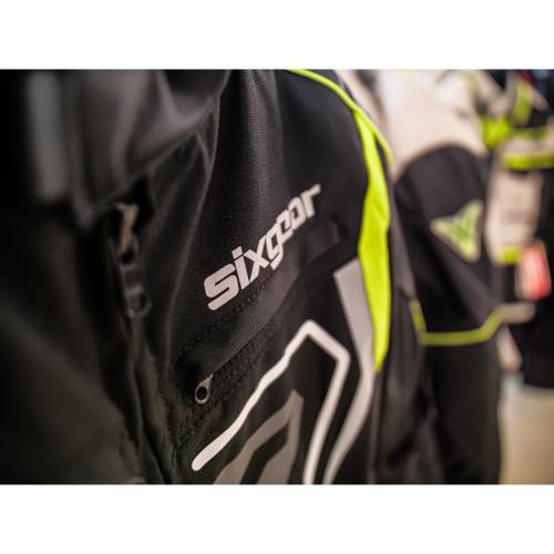 Geacă Moto din Textil SIXGEAR RIOT · Negru / Verde Fluo 