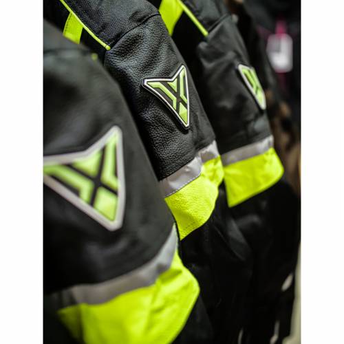 Geacă Moto din Textil SIXGEAR RIOT · Negru / Verde Fluo 