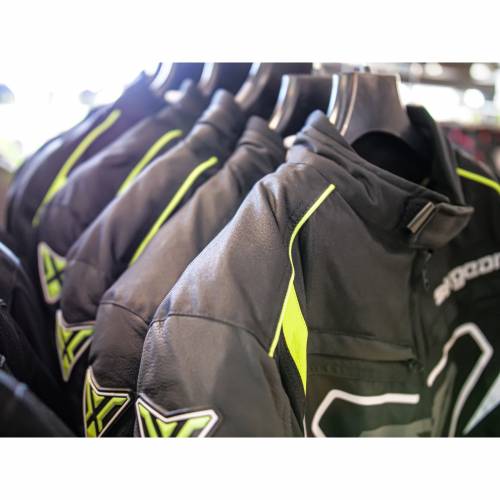 Geacă Moto din Textil SIXGEAR RIOT · Negru / Verde Fluo 