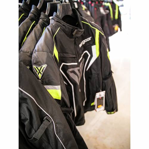 Geacă Moto din Textil SIXGEAR RIOT · Negru / Verde Fluo 