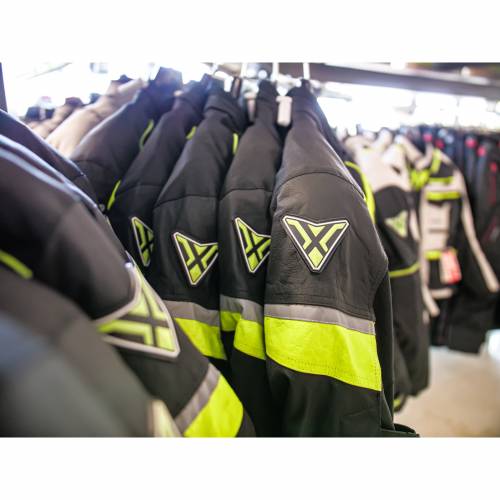 Geacă Moto din Textil SIXGEAR RIOT · Negru / Verde Fluo 