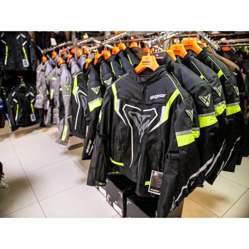 Geacă Moto din Textil SIXGEAR RIOT · Negru / Verde Fluo 