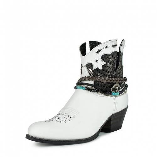 Botine Cowboy Damă SENDRA BOOTS 15107 Debora Baltoro Blanco - Cracked Foxil · Alb 