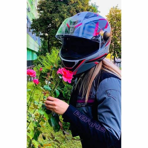 Geacă Moto Damă din Textil BERING LADY BARIO · Roz / Negru 