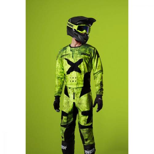 Tricou Enduro - Cross THOR PULSE HZRD · Verde / Negru 