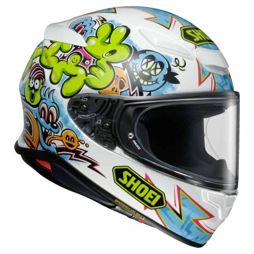 Cască Moto Integrală SHOEI NXR2 Mural TC-10 · Alb / Albastru / Verde 