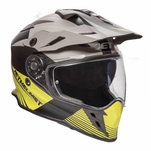 Cască Moto Integrală JET XT VIPER · Negru / Gri / Galben-Fluo 
