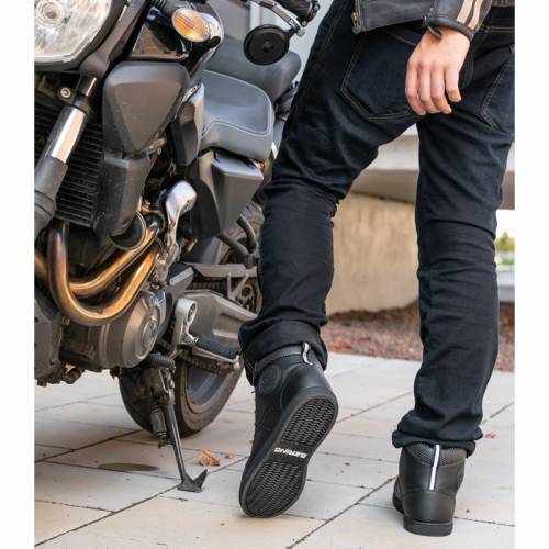 Ghete Moto din Piele & Textil BERING STARS EVO · Negru 