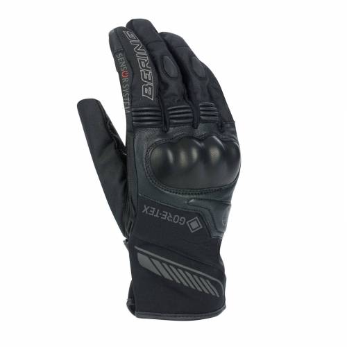 Mănuși Moto din Piele & Textil GoreTex BERING ZAYANE GTX · Negru 
