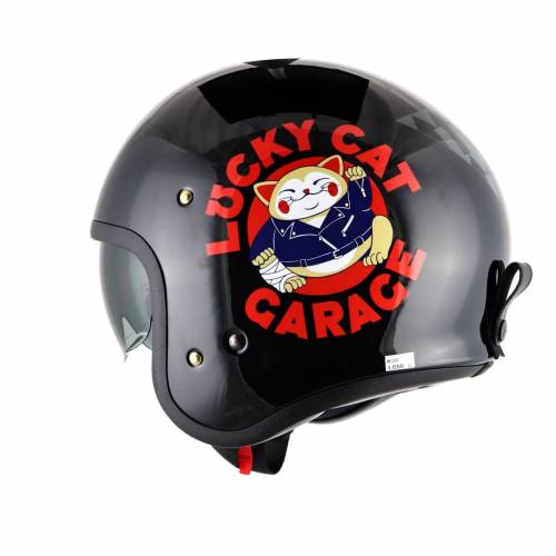 Cască Moto Open-Face SHOEI J.O LUCKY CAT GARAGE TC-5 · Negru / Roșu / Gri 