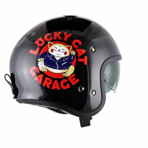Cască Moto Open-Face SHOEI J.O LUCKY CAT GARAGE TC-5 · Negru / Roșu / Gri 