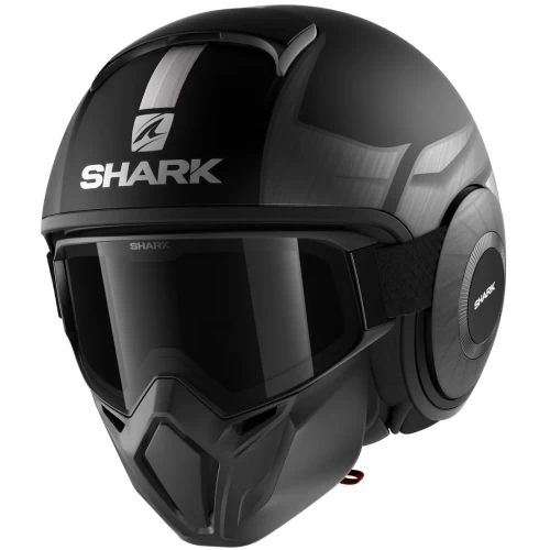 Cască Moto Open Face SHARK STREET DRAK TRIBUTE RM MAT · Negru / Gri 