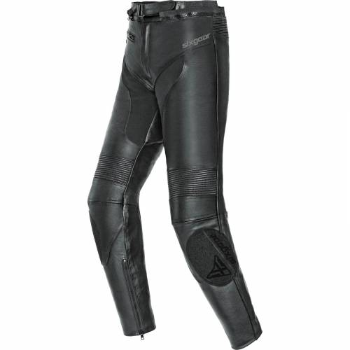 Pantaloni Moto din Piele SIXGEAR PHOENIX · Negru 