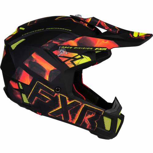 Cască Enduro - Cross - Snowmobil FXR RACING CLUTCH EVO LE · Negru / Roșu / Galben-Fluo 