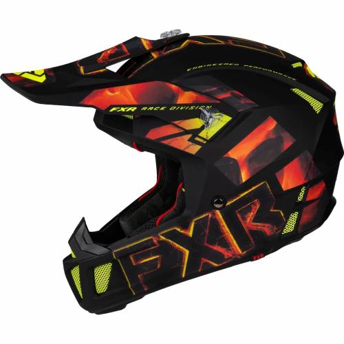 Cască Enduro - Cross - Snowmobil FXR RACING CLUTCH EVO LE · Negru / Roșu / Galben-Fluo 