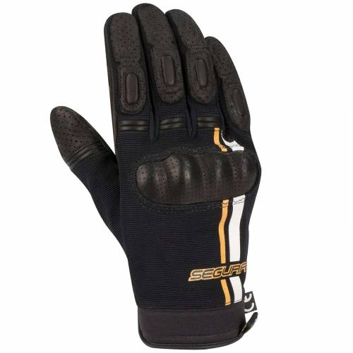 Mănuși Moto din Piele & Textil SEGURA SCOTTY · Negru / Maro / Alb 