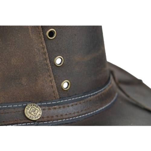 Pălărie Cowboy din Piele Naturală WILD WEST LONGFORD · Maro 