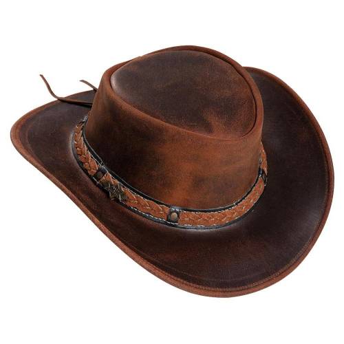Pălărie Cowboy din Piele WILD WEST BUTCH · Maro 