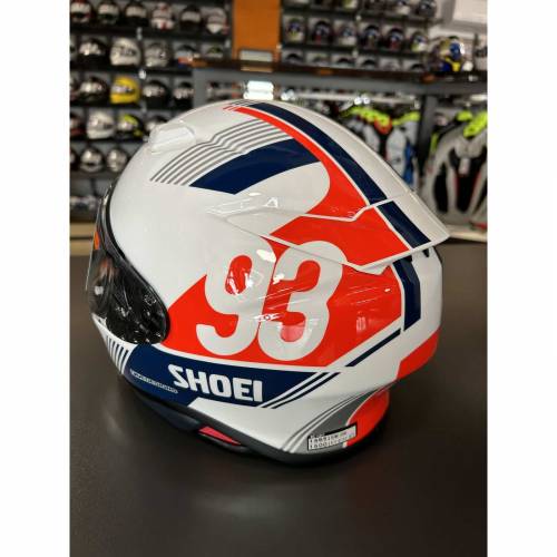 Cască Moto Integrală SHOEI NXR2 MM93 Collection Retro TC-10 · Alb / Albastru / Roșu 
