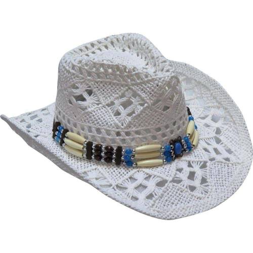 Pălărie Cowboy din Paie WILD WEST SH24413 · Alb 