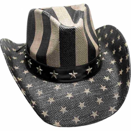 Pălărie Cowboy din Paie WILD WEST USA SH24445 · Negru / Alb 