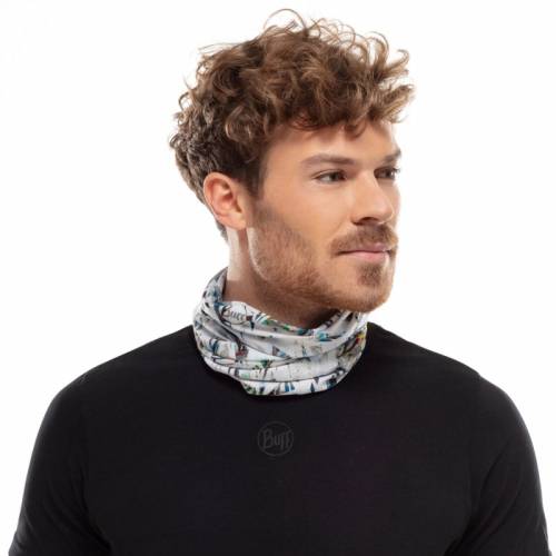 Bandană tubulară multifunctională BUFF COOLNET UV+ IPE MULTI · Alb / Albastru 