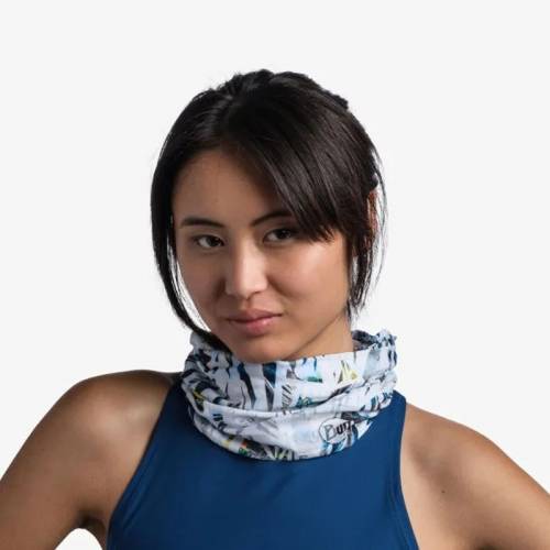 Bandană tubulară multifunctională BUFF COOLNET UV+ IPE MULTI · Alb / Albastru 