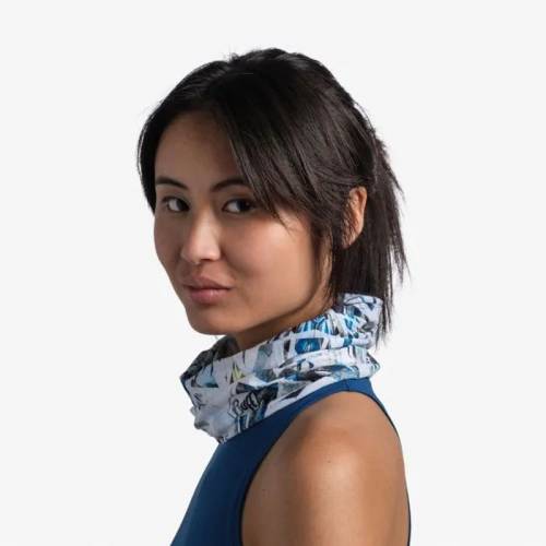 Bandană tubulară multifunctională BUFF COOLNET UV+ IPE MULTI · Alb / Albastru 