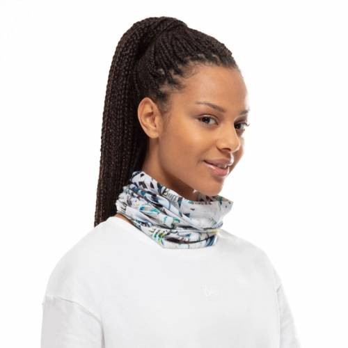 Bandană tubulară multifunctională BUFF COOLNET UV+ IPE MULTI · Alb / Albastru 