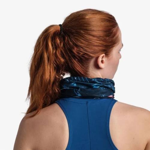 Bandană tubulară multifunctională BUFF COOLNET UV+ XCROSS · Albastru / Roz / Portocaliu 