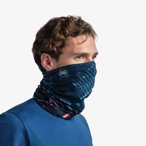 Bandană tubulară multifunctională BUFF COOLNET UV+ XCROSS · Albastru / Roz / Portocaliu 