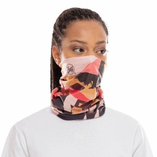 Bandană tubulară multifunctională BUFF COOLNET UV+ W-RETRO MULTI · Negru / Bej / Maro 
