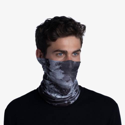 Bandană tubulară multifunctională BUFF ORIGINAL ECOSTRETCH GEOELENS BLACK · Negru / Gri 