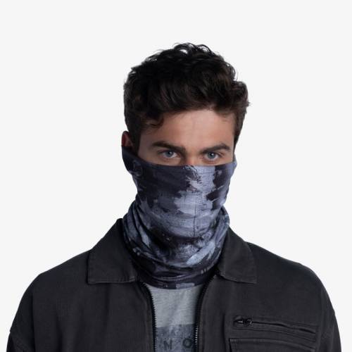 Bandană tubulară multifunctională BUFF ORIGINAL ECOSTRETCH GEOELENS BLACK · Negru / Gri 
