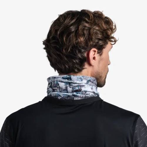 Bandană tubulară multifunctională BUFF ORIGINAL ECOSTRETCH SILVERY GREY · Gri / Alb / Albastru 