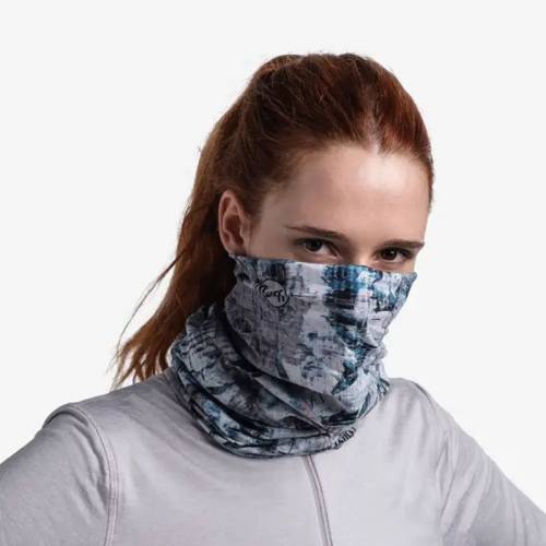 Bandană tubulară multifunctională BUFF ORIGINAL ECOSTRETCH SILVERY GREY · Gri / Alb / Albastru 