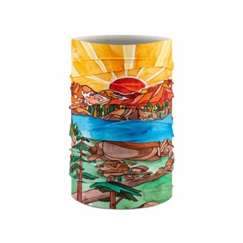 Bandană tubulară multifunctională BUFF ORIGINAL ECOSTRETCH BANFF 202 · Portocaliu / Albastru / Verde 